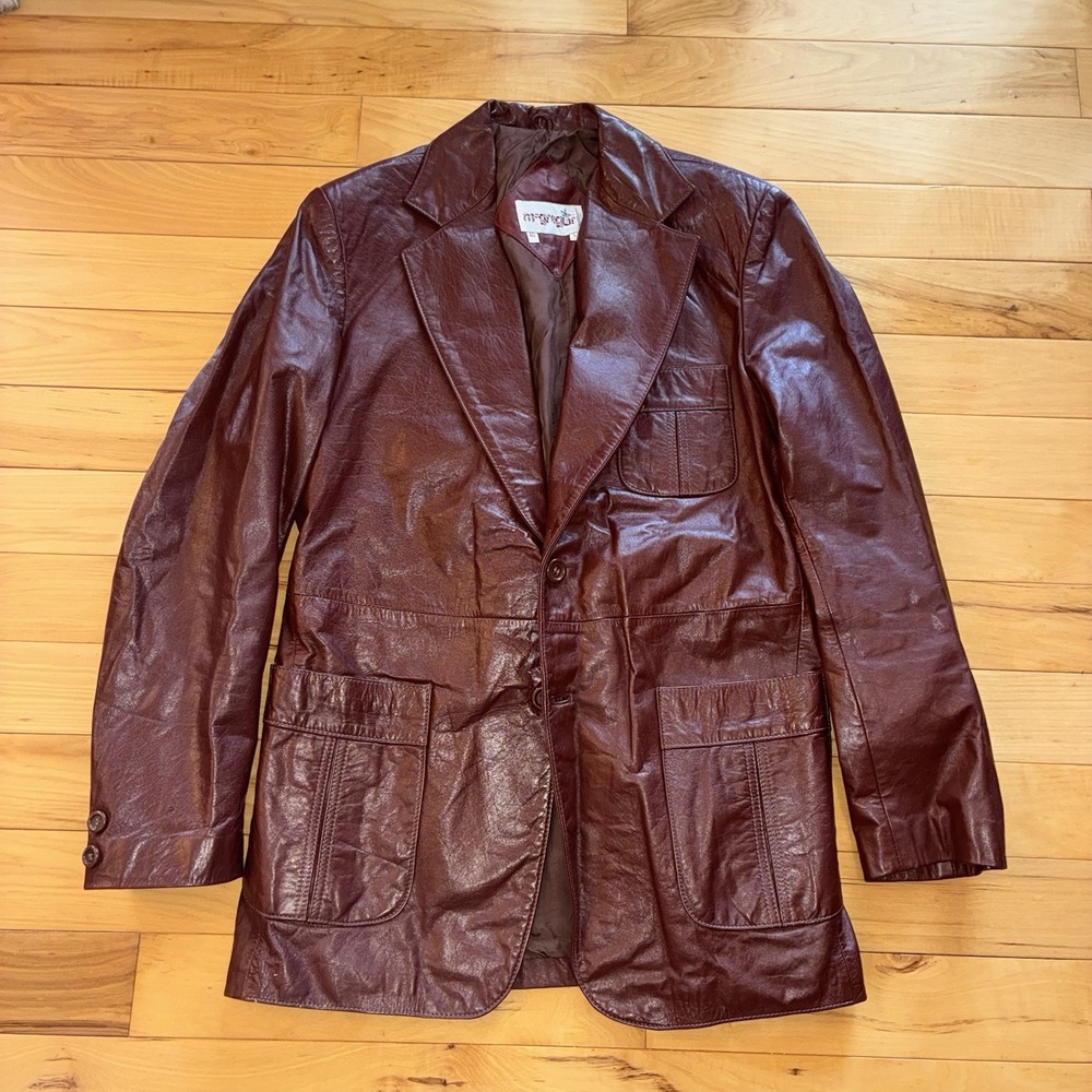 Vintage 1970's McGregor Sportwear Men's Leather Jacket  40 Long Mahogany Leisure
